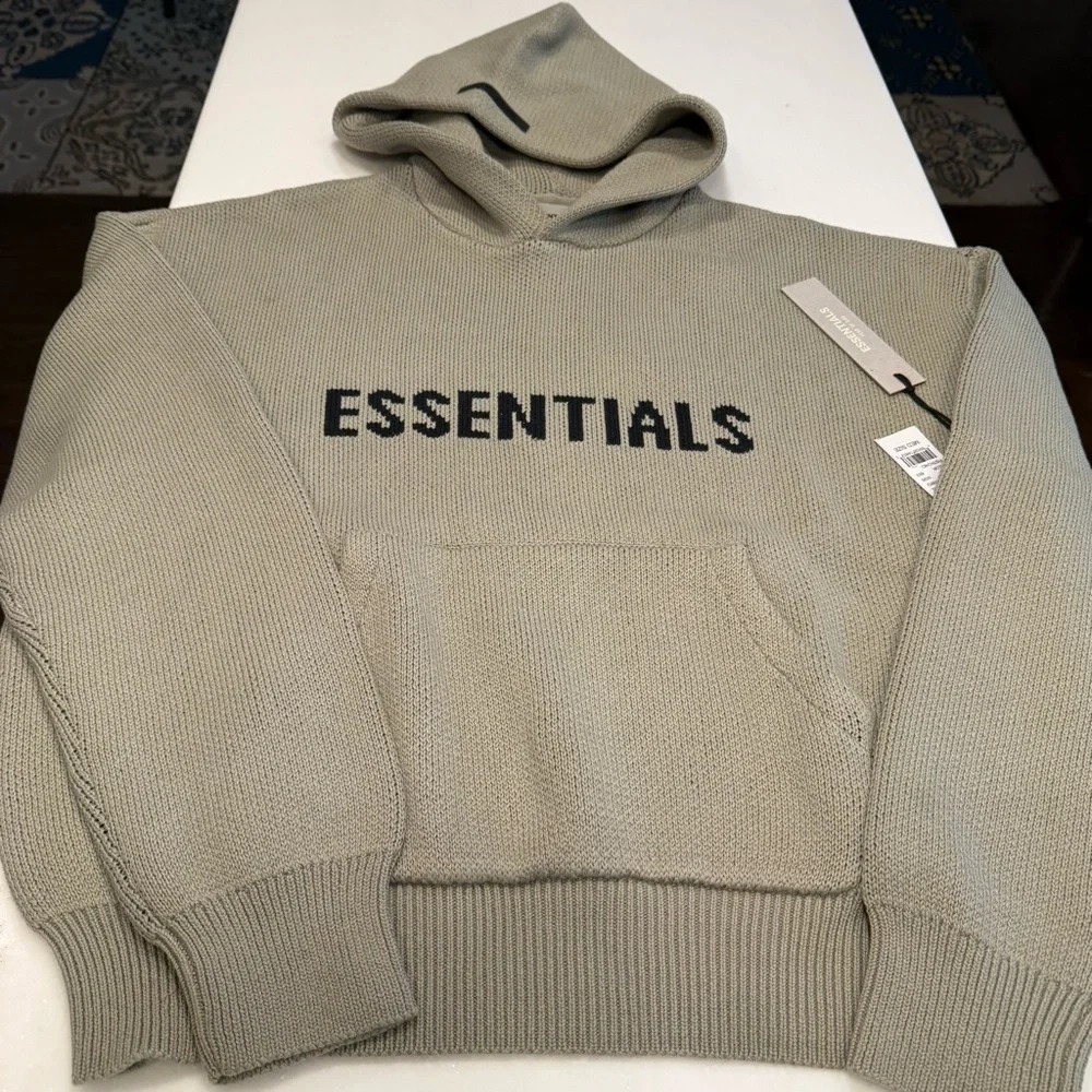 Essentials Fear Of God KNIT Hoodie Oversized Pistachio Unisex Sz M NWT - Picture 1 of 10